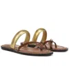 Sam Edelman Tillie Strappy Slide Sandal Cognac Leather In Rich Cognac
