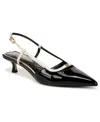 Sam Edelman Toni Slingback Pointed Toe Kitten Heel Pump In Black,alpine Ivory