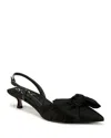 Sam Edelman Women's Treena Pointed Toe Oversized Bow Kitten Heel Pumps In Black