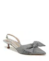 Sam Edelman Treena Slingback Kitten Heel Soft Silver Weave In Soft Silver