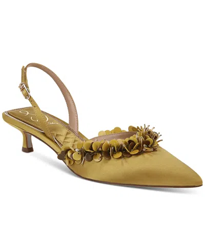 Sam Edelman Women's Trent Embellished Slingback Kitten-heel Pumps In Green