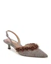 Sam Edelman Trent Slingback Pointed Toe Kitten Heel Pump In Brown Multi