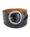 Sam Edelman Women's Two-in-one Reversible Center Bar Buckle Belt In Black,saddle Tan