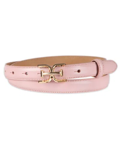 Sam Edelman Women's Ultra Skinny Double-e Logo Plaque Buckle Belt