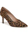 Sam Edelman Vienna Pointed Toe Pump Granada Tan Leather In Animal Print