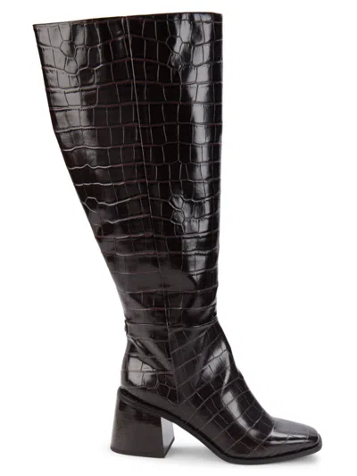 Sam Edelman Women's Wade Embossed Leather Knee High Boots In Espresso