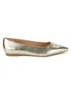 SAM EDELMAN WOMEN'S WANDA METALLIC LEATHER BALLET FLATS