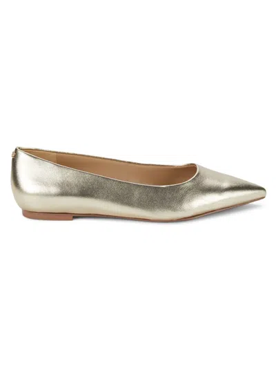 Sam Edelman Wanda Womens Comfort Insole Pointed Toe Ballet Flats In Gold
