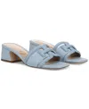 Sam Edelman Waylon Slide Sandal In Blue Breeze Woven Leather