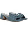 Sam Edelman Waylon Slide Sandal In Dark Coastal Blue Suede Leather