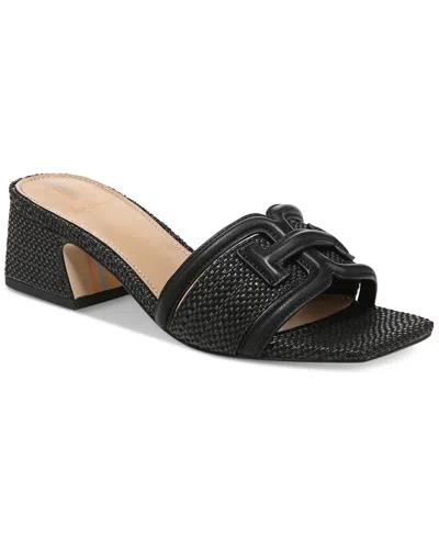 Sam Edelman Women's Waylon Block-heel Slide Sandals In Black Weave