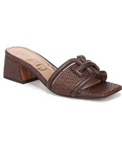 Sam Edelman Women's Waylon Block-heel Slide Sandals In Bourbon Weave