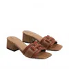 Sam Edelman Women's Waylon Slide Sandal In Rich Cognac/cuoio Weave