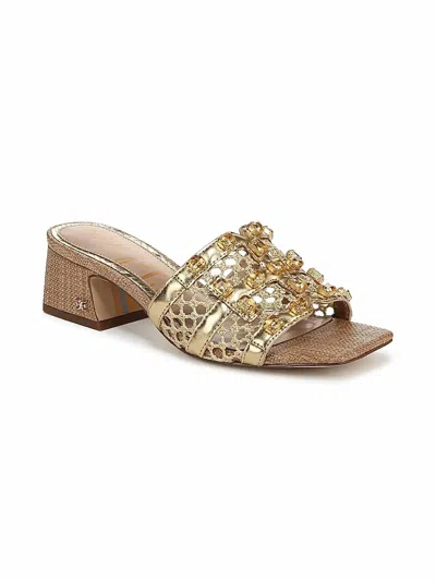 SAM EDELMAN WOMEN'S WEBSTER SLIDE SANDALS IN AMBER GOLD
