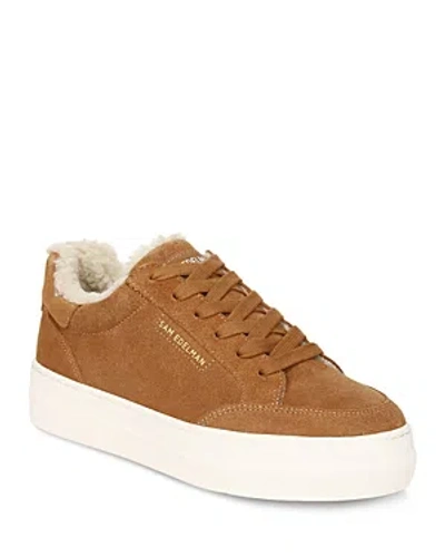 Sam Edelman Women's Wess Fleece Trim Sneakers In Frontier Brown