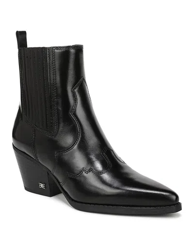 Sam Edelman Women's West Leather Booties In Black