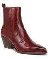 Sam Edelman West Ankle Boot Deep Scarlet Leather In Burgundy