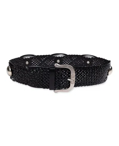 Sam Edelman Women's Western Leather Braided Concho Belt In Black