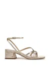Sam Edelman Whitley Block Heel Sandal Jute Croco In Gold