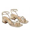 Sam Edelman Whitley Block Heel Sandal Jute Croco In Gold
