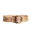 Sam Edelman Women's Wide Beaded Macrame Belt In Natural