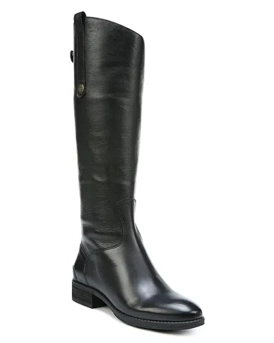 Sam Edelman Women's Wide Calf Penny Round Toe Leather Low-heel Riding Boots In Multi