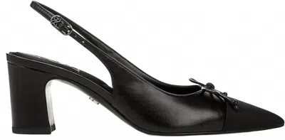 Sam Edelman Women Willette Slingback Block Heel In Black Leather