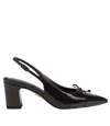 Sam Edelman Women's Willette Slingback Block Heel In Rich Chocolate/black Patent In Multi