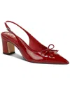 Sam Edelman Willette Slingback Block Heel In Deep Scarlet Red Patent In Deep Scarlet