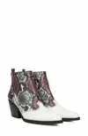 Sam Edelman Women's Winona Snake Print Western Ankle Boots In Multicolor In Multi