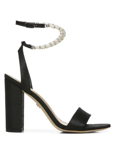Sam Edelman Women's Yanneli Embellished Ankle-strap Sandals In Black