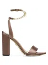 Sam Edelman Yanelli Block Heel Sandal Toffee Satin In Toffee