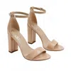 Sam Edelman Women's Yaro Block Heel In Beige Blush Patent In Brown