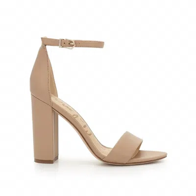 Sam Edelman Yaro Block Heel Sandal Soft Beige Leather 5.0
