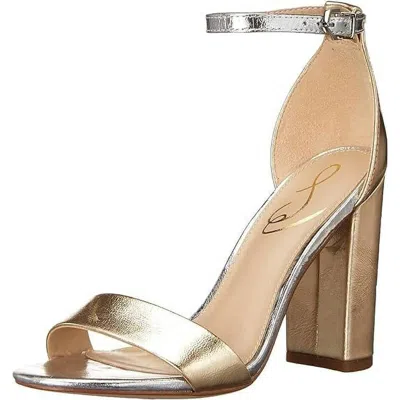 Sam Edelman Women's Yaro Lux Block Heels In Gold/silver Lux In Multi