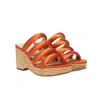 Sam Edelman Women's Yuki Platform Wedge Heel In Orange In Orange