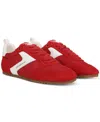 Sam Edelman Zaria Lace Up Sneaker Red Suede In Red Suede Leather