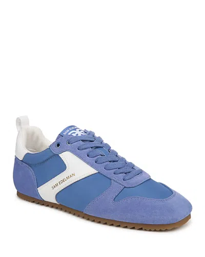 Sam Edelman Zaria Lace Up Sneaker Blue Breeze Suede