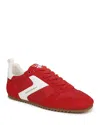 Sam Edelman Zaria Lace Up Sneaker Red Suede In Red