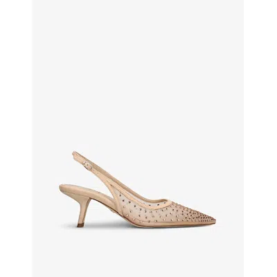 Sam Edelman Womens  Bianka Rhinestone-embellished Mesh Slingback Courts In Sand
