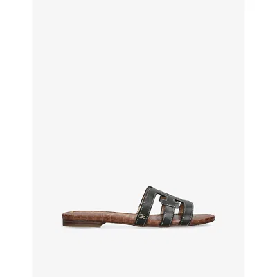 Sam Edelman Womens Black Bay Leather Sandals Eur 38/5 Uk
