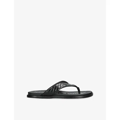 SAM EDELMAN WOMENS LILA LEATHER SANDALS BLACK EUR 38/5 UK