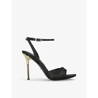 Sam Edelman Womens Black Lilian Satin Heeled Sandals Eur 39 / 6 Uk