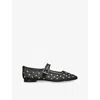 Sam Edelman Michaela Shine Womens Embellished Mesh Ballet Flats In Black