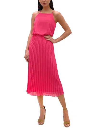 Sam Edelman Womens Blouson Polyester Midi Dress In Pink