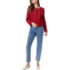 Sam Edelman Women's Fiona Collarless Tweed Double-breasted Jacket In Multi