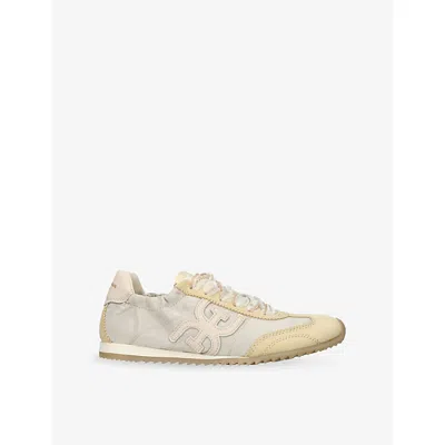 Sam Edelman Womens Cream Isella 3 Leather And Suede Trainers Eur 38.5 / 5.5 Uk In White