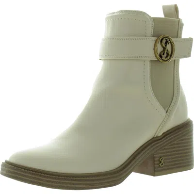 Sam Edelman Womens Embellished Man Made Mid-calf Boots In White