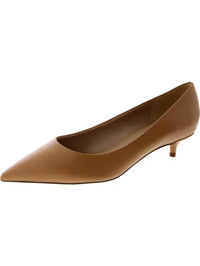 Sam Edelman Womens Faux Leather Slip-on Kitten Heels In Brown