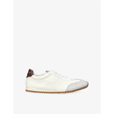 SAM EDELMAN WOMENS WHITE ISELLA LEATHER AND SUEDE TRAINERS EUR 37.5 / 4.5 UK